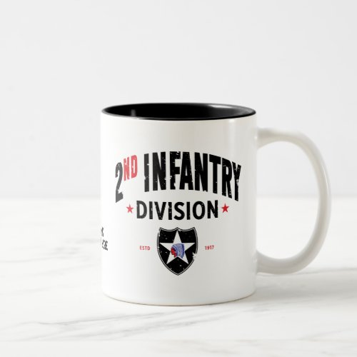 2nd Infantry Division Indianhead Distressed Two_Tone Coffee Mug