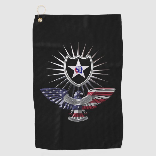 2nd Infantry Division “Indianhead Division” Custom Golf Towel (Front)