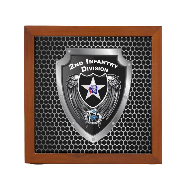 2nd Infantry Division “Indianhead Division” Desk Organizer (Front)