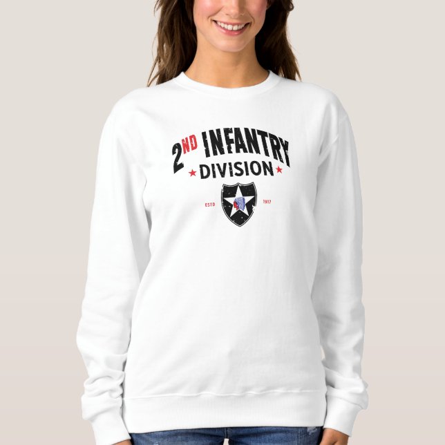2nd Infantry Division "Indianhead" Grunge Women Sweatshirt (Front)