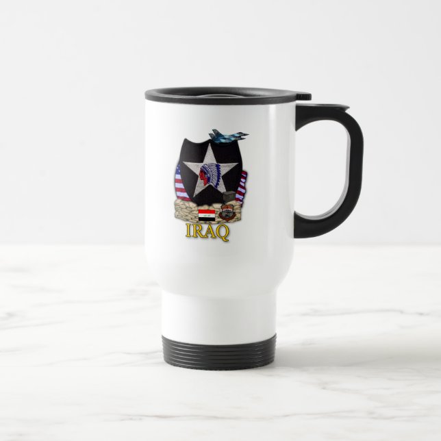 2nd infantry division indianhead veterans iraq vet travel mug (Right)