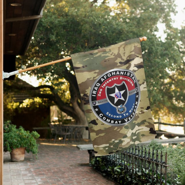 2nd Infantry Division Iraq-Afghanistan Veteran House Flag (In SItu)
