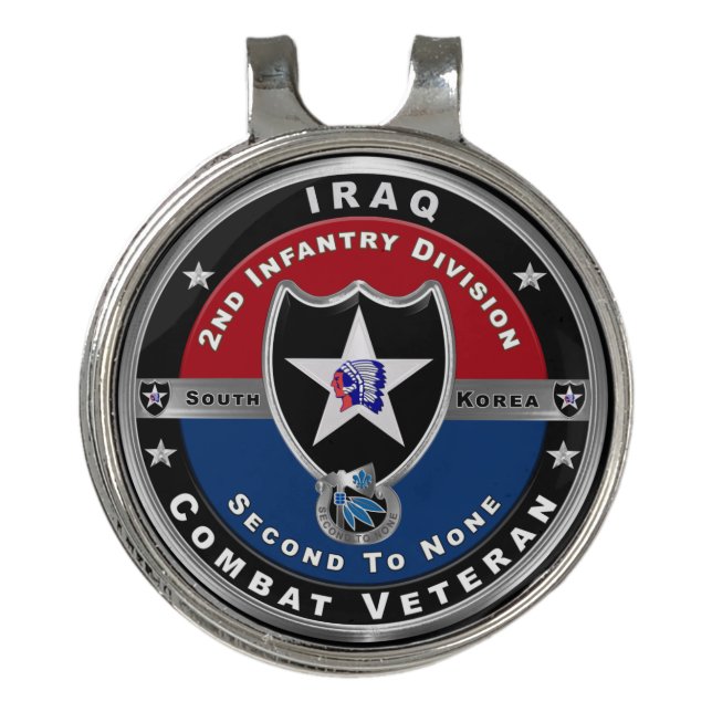 2nd Infantry Division Iraq Veteran  Golf Hat Clip (Front)