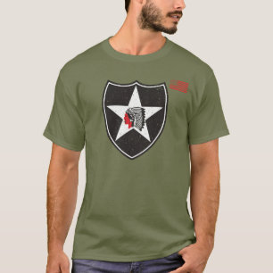 2nd Infantry Division Patch Distressed T-Shirt