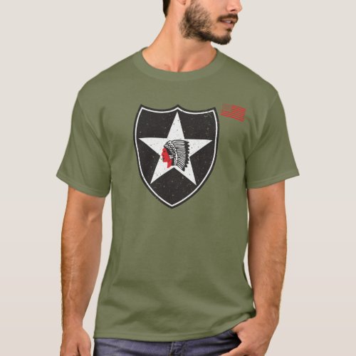 2nd Infantry Division Patch Distressed T_Shirt
