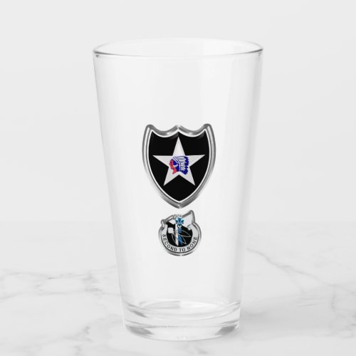 2nd Infantry Division Patch Insignia Glass Cup