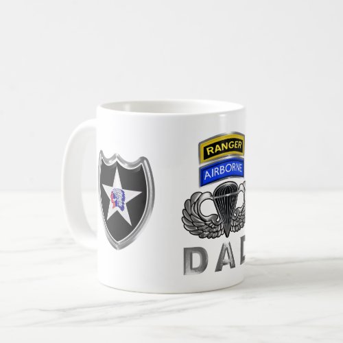 2nd Infantry Division Ranger Airborne Dad Coffee Mug