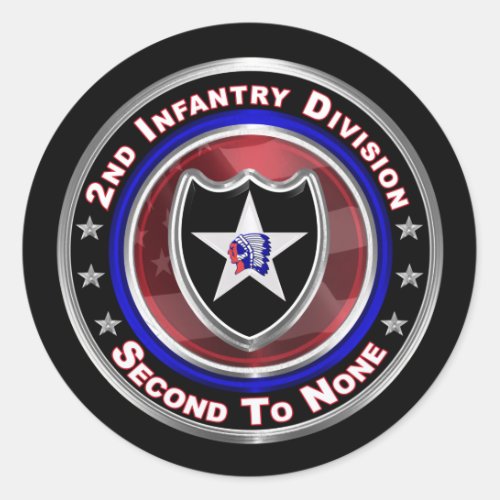 2nd Infantry Division Second To None Classic Round Sticker