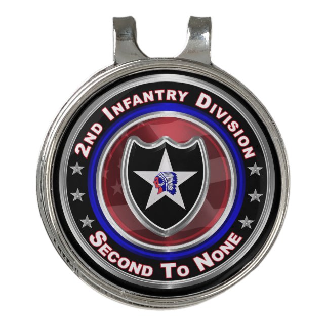 2nd Infantry Division “Second To None” Golf Hat Clip (Front)