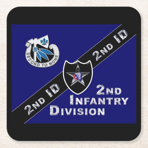 2nd Infantry Division  Square Paper Coaster