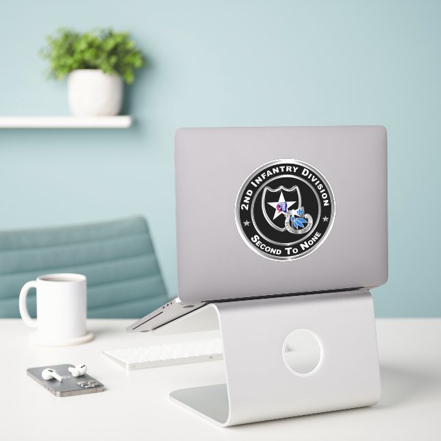 2nd Infantry Division Sticker (Laptop On Desk)