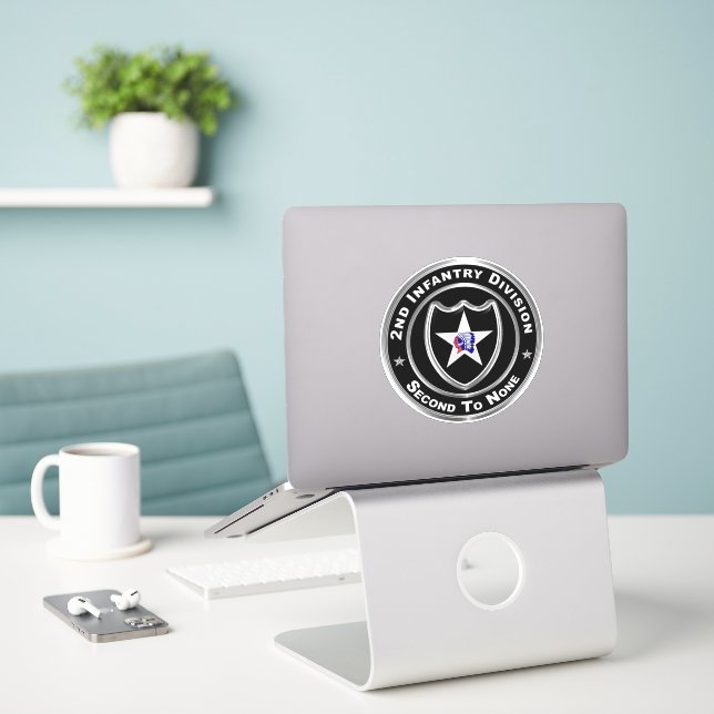 2nd Infantry Division Sticker (Laptop On Desk)