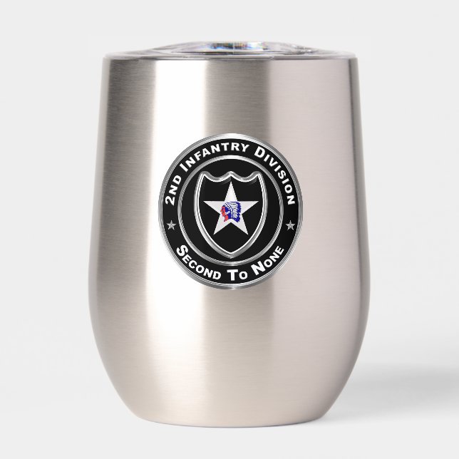 2nd Infantry Division Thermal Wine Tumbler (Front)
