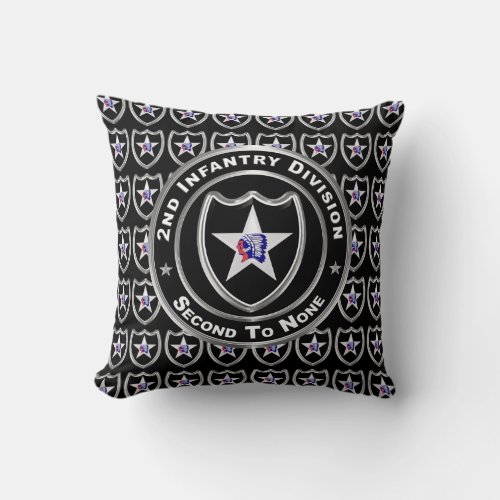 2nd Infantry Division  Throw Pillow
