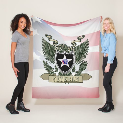 2nd Infantry Division Veteran Fleece Blanket