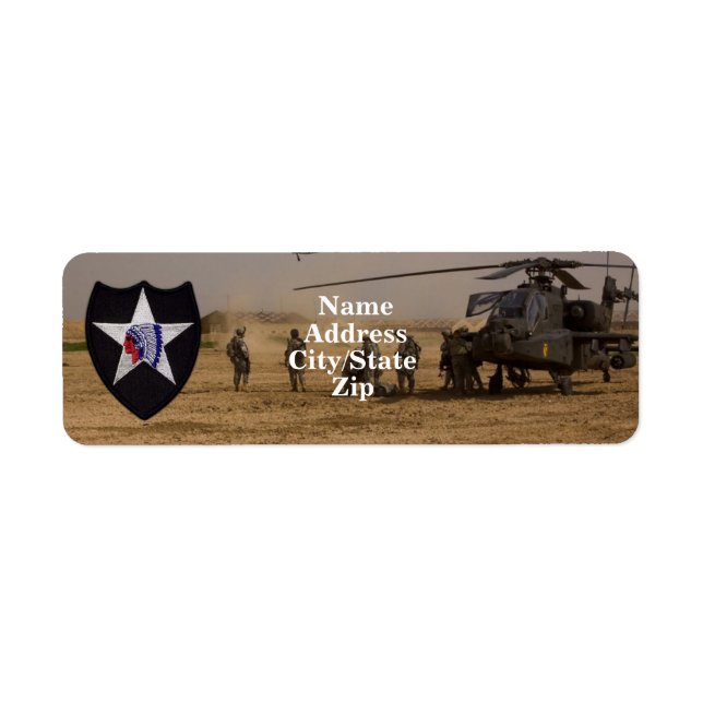 2nd infantry division vets patch label (Front)