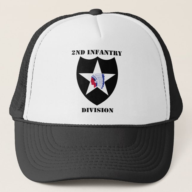 2nd Infantry Division W/Text Trucker Hat (Front)