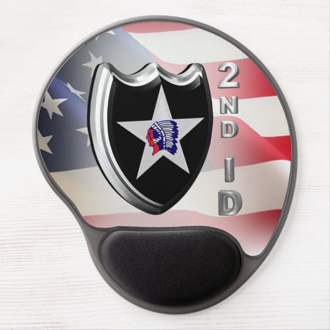 2nd Infantry Division with American Flag Gel Mouse Pad (Front)