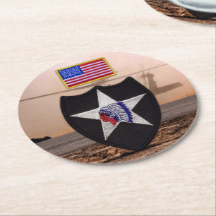 2nd infantry indianhead veterans vets coasters