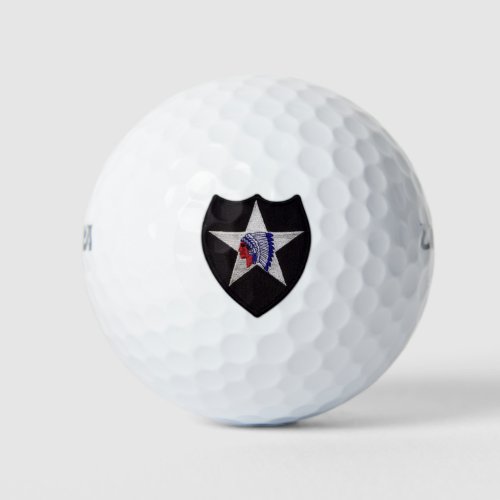 2nd infantry indianhead veterans vets patch golf balls