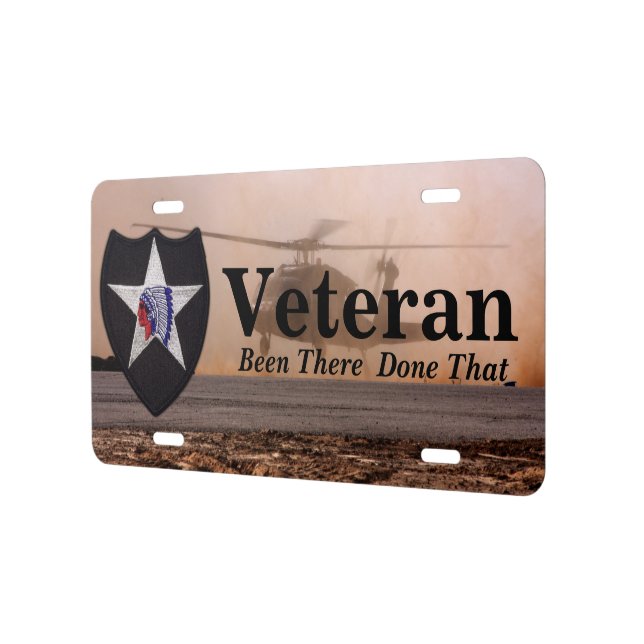 2nd infantry veterans vets patch auto plates (Left)