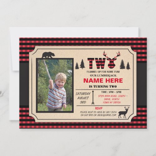 2nd Lumberjack Two Birthday Invite Check Invite