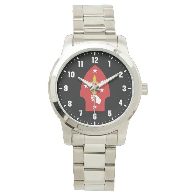 2nd Marine Division Silent Second Stainless Steel Watch (Front)