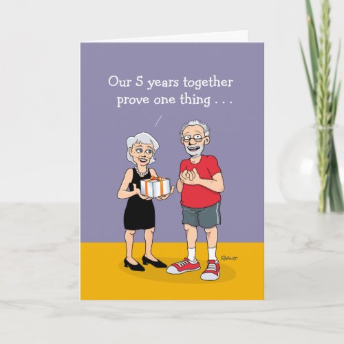2nd Marriage 5th Anniversary Card