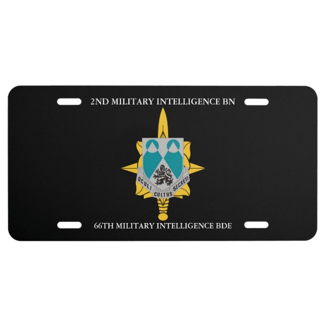2ND MILITARY INTELLIGENCE BATTALION 66TH M I BDE  LICENSE PLATE (Front)