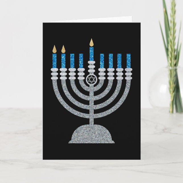 2nd Night of Hanukkah Glitter Card (Front)