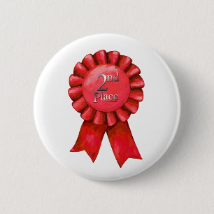 2nd Place Ribbon Winner Badge Pinback Button