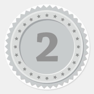 2nd Place Silver Medal Classic Round Sticker