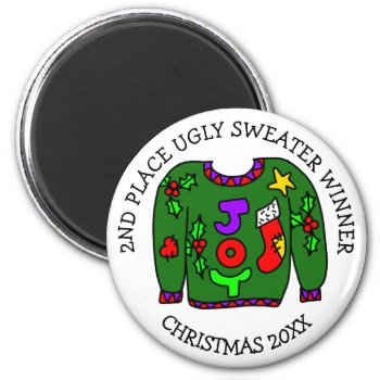 2nd Place Winner Ugly Sweater Contest Prize Magnet by FeelingLikeChristmas at Zazzle