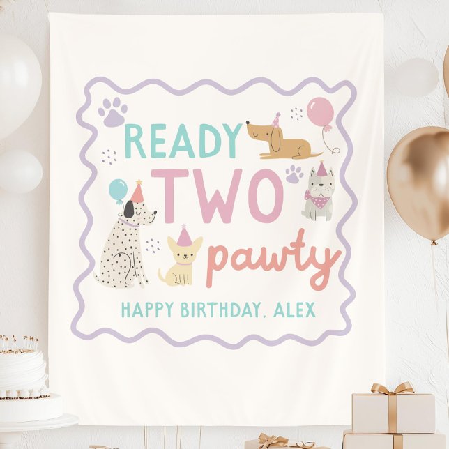 2nd Puppy Pawty Birthday Custom Banner Backdrop (Creator Uploaded)