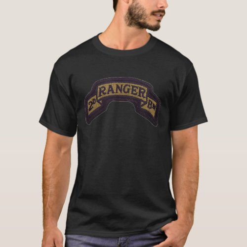 2nd Ranger Bat Scroll US Army Green T_Shirt