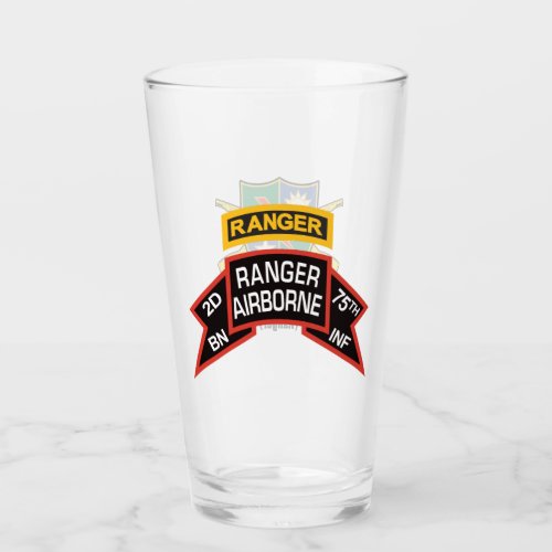2nd Ranger BN old_style scroll with tab Beer Glass