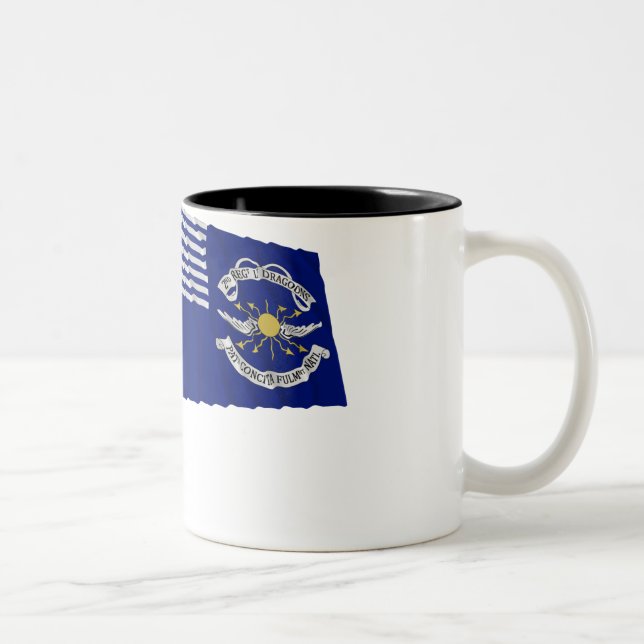 2nd Regt Lt Dragoons Waving Flag Two-Tone Coffee Mug (Right)