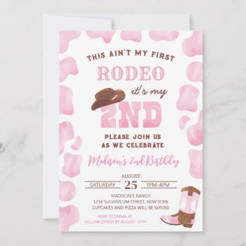 2nd Rodeo Cowgirl Second Birthday Invitations by SugarPlumPaperie at Zazzle