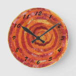 2nd-sacral Chakra Orange Fabric- Paint #2 Round Clock at Zazzle