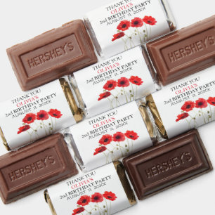 2nd Second Birthday Party Poppies Baby Girl Hershey's Miniatures