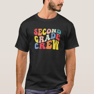 2nd Second Grade Crew Teacher Back To School Retro T-Shirt