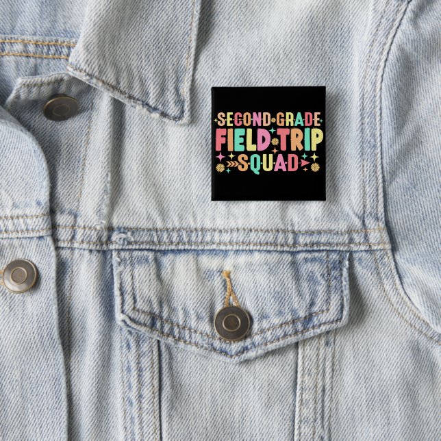 2nd Second Grade Field Trip Squad Matching Teacher Button (In Situ)