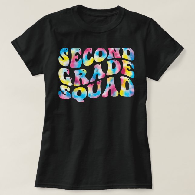 2nd second grade squad teacher Back To School Retr T-Shirt (Design Front)