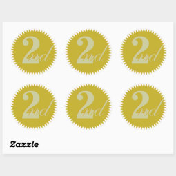 2nd Second Prize Golden Seal Stickers | Zazzle