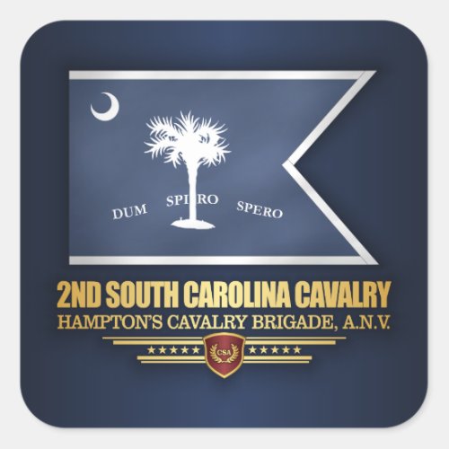 2nd South Carolina Cavalry Square Sticker