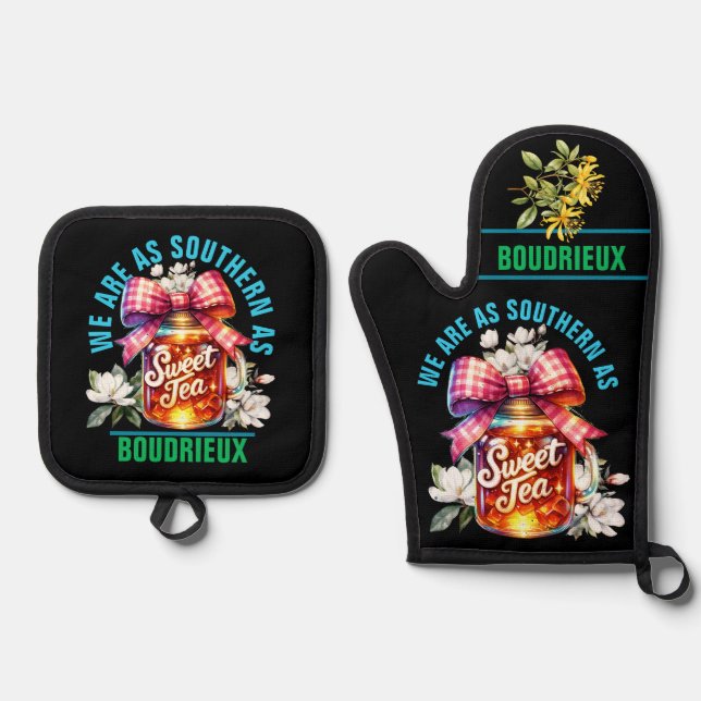 2nd Southern Sweet Tea Oven Mitt & Pot Holder Set (Front)