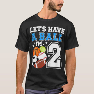 2nd Sports Birthday Partywo Year Old Boy Birthday  T-Shirt