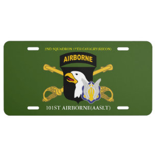 2ND SQUADRON 17TH CAVALRY(RECON) 101ST AIRBORNE  LICENSE PLATE