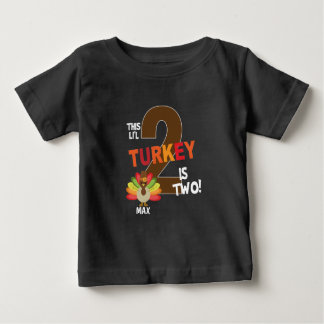 2nd thanksgiving birthday party li'l turkey is two baby T-Shirt