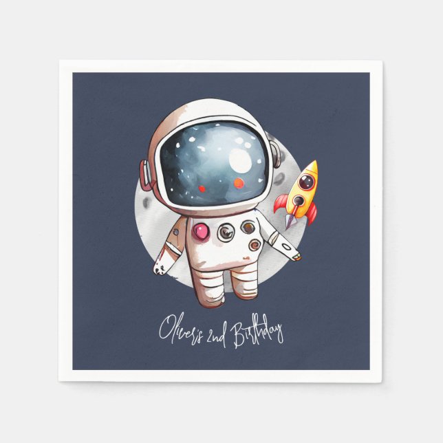 2nd Two The Moon Birthday Paper Napkins (Front)